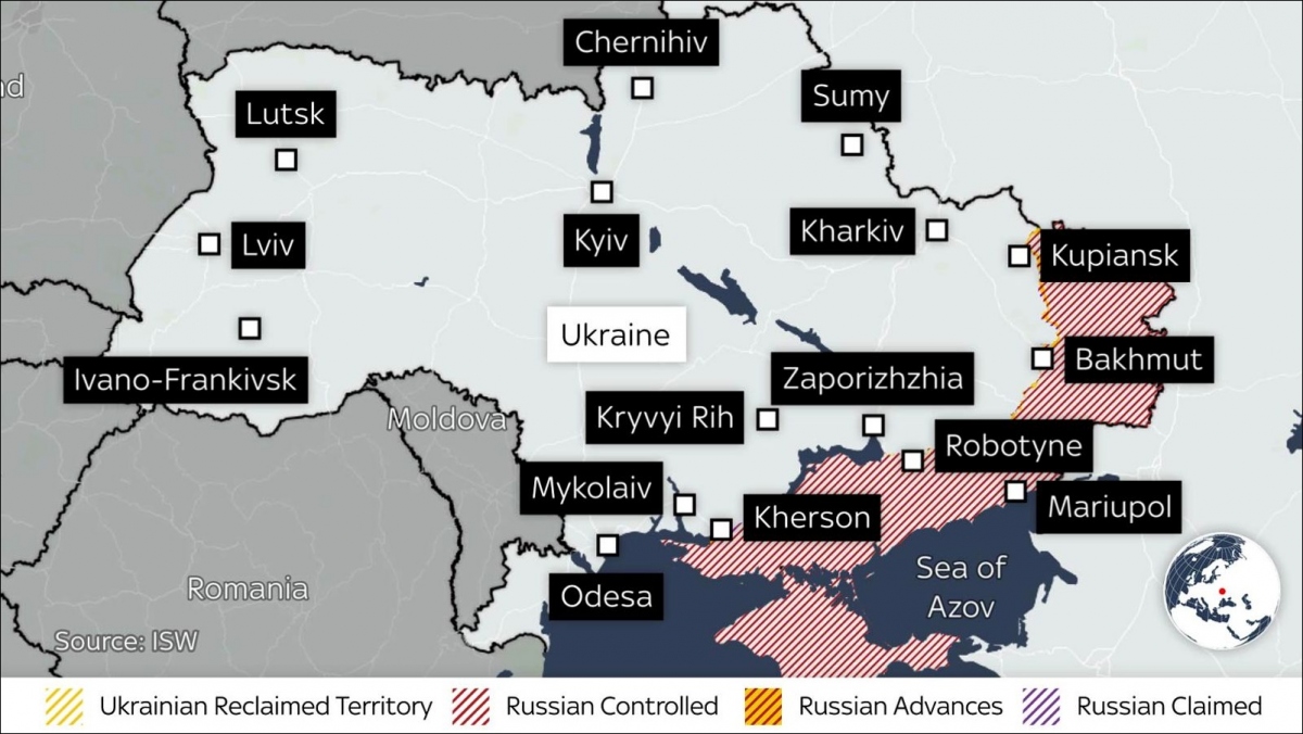 Nga sẽ cố đánh chiếm những nơi nào trong thế trận Ukraine năm 2024?